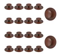 MOROBOR Lot de 20 boutons de tiroir auto-adhésifs en plastique pour armoire, tiroir auxiliaire (marron clair)