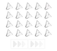 MOROBOR Lot de 20 équerres d'angle en acrylique transparent à 3 trous avec autocollants pour renforcement, connexion de meubles (21 mm x 21 mm)