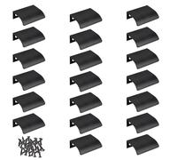 MOROBOR Lot de 20 mini poignées de tiroir noires invisibles en alliage d'aluminium de style moderne pour armoire, armoire, quincaillerie de tiroir, 50 mm