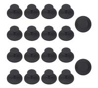 MOROBOR Lot de 20 poignées de tiroir autocollantes en plastique noir, moderne, 3,6 x 2 cm
