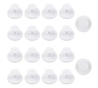 MOROBOR Lot de 20 poignées de tiroir autocollantes en plastique pour armoires, tiroirs, armoires, tiroirs (blanc)