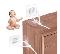 MOROBOR Lot de 20 sangles de sécurité adhésives pour meubles, anti-basculement réglables, sans perçage, kit d'ancrage amélioré pour éviter les chutes, sangles anti-basculement pour la sécurité des