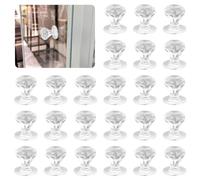 MOROBOR Lot de 24 boutons de tiroir transparents auto-adhésifs en forme de diamant en acrylique pour fenêtre, commode, armoire