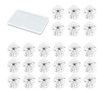 MOROBOR Lot de 24 mini boutons de traction en acrylique transparent auto-adhésifs en forme de triangle sans perçage pour miroir, placard, boîte cadeau et autres petits meubles