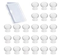 MOROBOR Lot de 24 poignées de placard autocollantes en acrylique transparent en forme d'œuf sans perçage pour boîtes de rangement et autres petits meubles