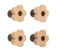 MOROBOR Lot de 4 boutons de placard en bois de hêtre en forme de fleur avec vis et tube d'extension