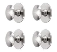 MOROBOR Lot de 4 boutons de tiroir en acier inoxydable auto-adhésifs instantanés pour porte coulissante avec vis de montage pour armoire en verre (35 mm x 25 mm)