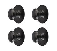 Morobor Lot de 4 boutons de tiroir en acier inoxydable auto-adhésifs pour porte coulissante avec vis de montage pour armoire en verre (noir mat)