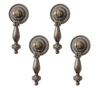 MOROBOR Lot de 4 boutons en alliage de zinc antique en forme de goutte avec vis de montage pour armoires, placards, tiroirs, meubles décoratifs en bronze