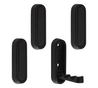 MOROBOR Lot de 4 crochets muraux pliants elliptiques en alliage de zinc, crochets invisibles antidérapants et robustes pour accrocher serviettes, chapeaux, sacs (noir)