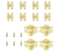 MOROBOR Lot de 4 loquets dorés en forme de chapeau, mini boîte à bijoux, boîte de rangement en bois, boîte de rangement de 12 pièces, boîte non incluse