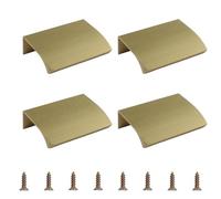 MOROBOR Lot de 4 mini poignées de bord à doigt en bronze - Poignées dissimulées à angle rond de style moderne en alliage d'aluminium - Poignées de traction invisibles pour armoire, cabinet et meubles