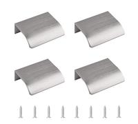 MOROBOR Lot de 4 poignées à bord droit, poignées autocollantes instantanées pour tiroirs d'armoires style moderne pour quincaillerie d'armoires et de penderies, 50 mm/nickel brossé