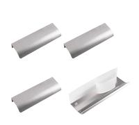 MOROBOR Lot de 4 poignées à doigt, poignées autocollantes instantanées pour tiroirs d'armoires dissimuléesstyle moderne pour quincaillerie d'armoires, 120 mm/nickel brossé
