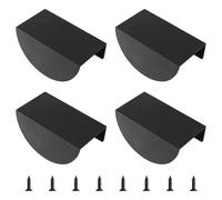 MOROBOR Lot de 4 poignées d'armoire en forme de demi-lune en alliage d'aluminium avec vis de montage pour placard, armoire, tiroir, noir