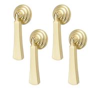 MOROBOR Lot de 4 poignées d'armoire en forme de goutte en or brossé massif avec vis de montage pour armoires, tiroirs, portes, meubles décoratifs/longues