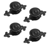 MOROBOR Lot de 4 poignées d'armoire rétro à trou unique - En alliage de zinc - Pour placard, tiroir, porte - Noir