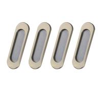 MOROBOR Lot de 4 poignées de porte coulissante ovales auto-adhésives en alliage d'aluminium pour portes coulissantes de grange, fenêtres, armoires, 100 mm, bronze