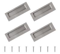 MOROBOR Lot de 4 poignées de porte coulissante rectangulaires en acier inoxydable pour porte de poche, armoire