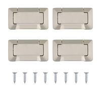 MOROBOR Lot de 4 poignées de porte de tiroir de poche en nickel - Poignées dissimulées en alliage de zinc pour armoires, placards, tiroirs