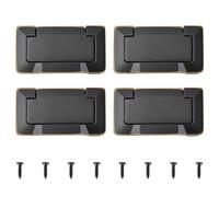 MOROBOR Lot de 4 poignées de tiroir de poche en alliage de zinc - Poignée de meuble dissimulée en laiton noir avec vis pour armoires, placards, tiroirs