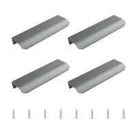 MOROBOR Lot de 4 poignées de tiroir de style moderne en alliage d'aluminium pour meuble de cuisine, 120 mm, gris anthracite