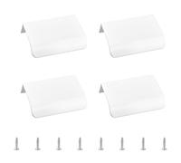 MOROBOR Lot de 4 poignées en aluminium invisibles pour garde-robe, poignées encastrées pour placards, tiroirs, portes coulissantes, placards (50 mm, blanc)