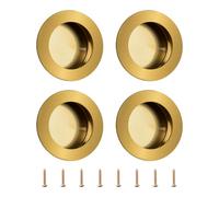 MOROBOR Lot de 4 poignées rondes encastrées en acier inoxydable pour tiroir de grange coulissant, armoire, armoire, 60 mm