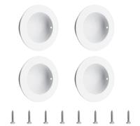 MOROBOR Lot de 4 poignées rondes encastrées invisibles en acier inoxydable pour tiroir de grange coulissant, placard, armoire/blanc, 60 mm