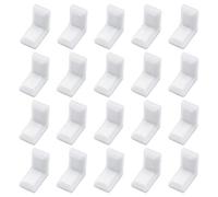 MOROBOR Lot de 40 équerres d'angle en acier galvanisé en forme de L avec couvercle en plastique ABS blanc pour armoire, étagère