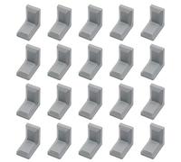 MOROBOR Lot de 40 équerres d'angle en acier galvanisé en forme de L avec couvercle en plastique ABS gris pour armoire, étagère