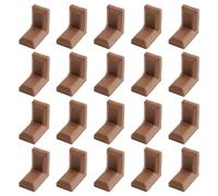 MOROBOR Lot de 40 équerres d'angle en forme de L en acier galvanisé avec couvercle en plastique ABS blanc pour placard, armoire, étagère (marron)