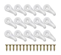 Morobor Lot de 50 clips de fixation en verre de 4 mm avec vis pour fixer les portes de placard en verre (blanc avec vis argentées)