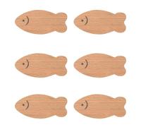 MOROBOR Lot de 6 boutons de commode en bois en forme de poisson avec vis pour chambre d'enfant, chambre d'enfant, chambre à coucher