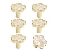 MOROBOR Lot de 6 boutons de placard décoratifs en forme de coquillage blanc - Multifonctions - En alliage de zinc - Trou unique