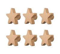 MOROBOR Lot de 6 boutons de placard en bois de hêtre en forme d'étoile avec vis et tube d'extension