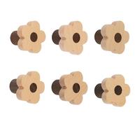 MOROBOR Lot de 6 boutons en bois de hêtre en forme de fleur avec vis et tube d'extension