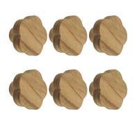 MOROBOR Lot de 6 boutons en bois en forme de fleur de prunier, poignées en bois à trou unique auto-adhésives, boutons de placard et d'armoire pour tiroirs et garde-robe
