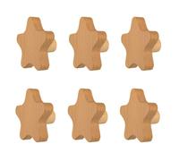 MOROBOR Lot de 6 boutons en bois en forme d'étoile à un trou en bois de hêtre pour placard et armoire avec vis et tube d'expansion