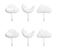 MOROBOR Lot de 6 crochets décoratifs en forme de nuage étoilé, crochets adhésifs pour salon, chambre à coucher, chambre d'enfant, chambre d'enfant