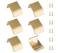 MOROBOR Lot de 6 poignées à emboîture auto-adhésives pour tiroirs de placard, poignées modernes dissimulées pour placards de garde-robe, 30 mm/laiton brossé