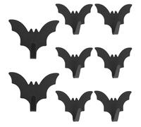 MOROBOR Lot de 8 crochets muraux auto-adhésifs en fer résistant et imperméable pour Halloween gothique décoration d'intérieur - Sans perçage - Noir