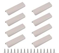 MOROBOR Lot de 8 poignées cachées de tiroir de style moderne, poignées incurvées en alliage d'aluminium invisible, poignée d'armoire, 80 mm, gris cachemire (W-MF002528-EU)