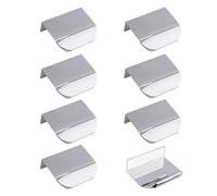 MOROBOR Lot de 8 poignées cachées en alliage d'aluminium invisibles pour meubles Chromé brillant 50 mm