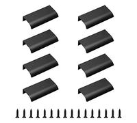 MOROBOR Lot de 8 poignées d'armoire de style moderne en alliage d'aluminium avec vis pour cuisine, placard, chambre à coucher, bar (noir, 80 mm)