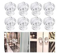 MOROBOR Lot de 8 poignées de placard autocollantes classiques en acrylique transparent sans perçage pour portes de miroir de cuisine, salle de bain