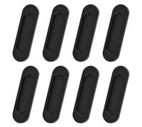 MOROBOR Lot de 8 poignées de porte coulissante ovales auto-adhésives en alliage d'aluminium sans perforation pour portes coulissantes de grange, fenêtres et armoires (noir mat, 100 mm)