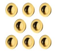 MOROBOR Lot de 8 poignées de porte rondes encastrées en acier inoxydable - Poignées de porte de grange coulissantes encastrées - Poignées de porte invisibles (doré)