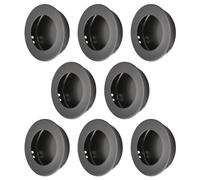 MOROBOR Lot de 8 poignées de porte rondes encastrées en acier inoxydable pour porte coulissante de cuisine (noir)