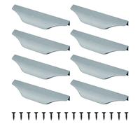 MOROBOR Lot de 8 poignées de tirage à doigt en aluminium brossé pour meubles, poignées de tiroir pour cuisine, armoires de porte, avec vis (150 mm/gris brossé)